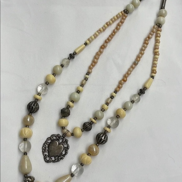 Necklace (Double Strand Beaded/Heart) - Picture 4 of 6